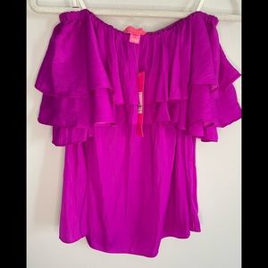 Lilly Pulitzer Pink Off-Shoulder Blouse